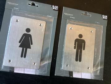 RVS WC, MAN VROUW TOILET bordjes (geen emaille) beschikbaar voor biedingen