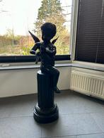 Uniek Frans bronzen beeld engel met fluit, Brons, Ophalen