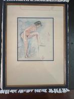 Gaston Catin - Naaktstudie - Limoges/Antibes - Met stempel, Antiek en Kunst, Ophalen of Verzenden
