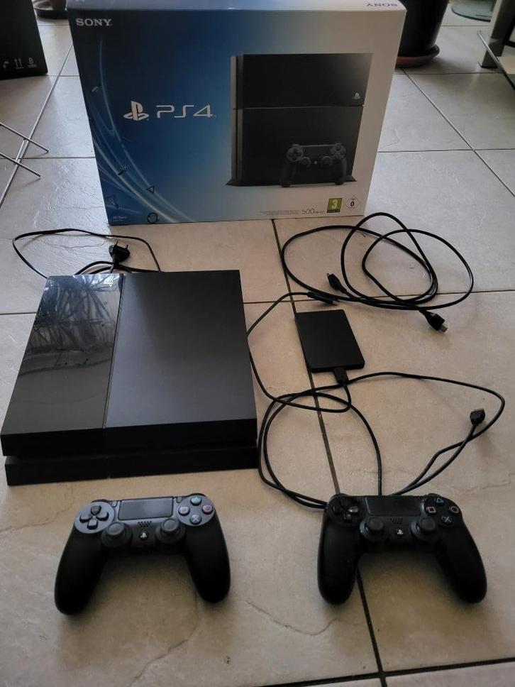 Playstation 4  500GB, Spelcomputers en Games, Spelcomputers | Sony PlayStation 4, Gebruikt, Slim, 1 TB, Met 2 controllers, Met games