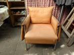 Gratis leren fauteuil, Huis en Inrichting, Fauteuils, Ophalen, Gebruikt, Minder dan 75 cm, 50 tot 75 cm