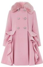 Monsoon roze meisjesjas met ruches maat 146 (11–12 jaar) NEW, Ophalen, Monsoon Fashion, Meisje, Nieuw