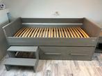 Mooi houten bed met lattenbodem, lades en trap, Kinderen en Baby's, Kinderkamer | Bedden, Ophalen, 85 tot 100 cm, Gebruikt, Lattenbodem