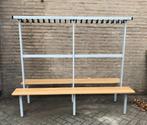 Kleedkamerbank, dubbelzijdig, 40 haken, metaal en hout, Ophalen, Gebruikt, Overige typen