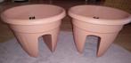2 kunststof bloembakken/potten Terra cotta kleur 2 voor €20, Ophalen, Kunststof, Minder dan 30 cm, Rond