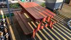 Opknap kinder picknick tafel met vak voor speelzand, Gebruikt, Rechthoekig, Hout, Ophalen