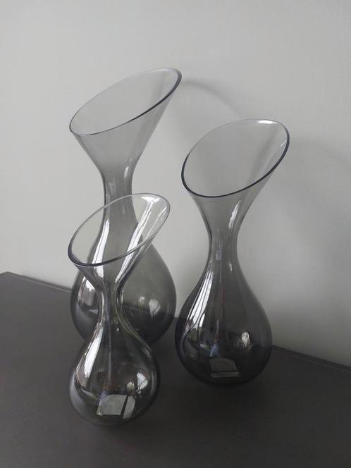 Vazen chique glasvazen grijs Light & Living 3 stuks Nieuw, Huis en Inrichting, Woonaccessoires | Vazen, Nieuw, Overige kleuren