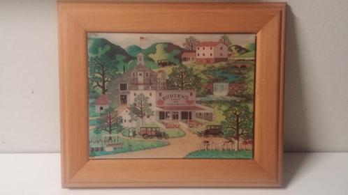 Oud Amerikaans dorpje., Huis en Inrichting, Woonaccessoires | Schilderijen, Tekeningen en Foto's, Zo goed als nieuw, Overige typen