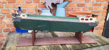 80 cm oude grote houten Boot zeer mooi Decoratief stuk   beschikbaar voor biedingen