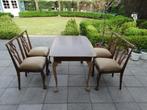 Antieke eetkamertafel met 4 stoelen, Antiek en Kunst, Ophalen