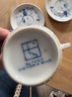 Victoria Blue Kopjes en Schotels - Set van 8 Porselein, Ophalen of Verzenden, Zo goed als nieuw, Kop en/of schotel