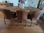 6 Eetkamer stoelen, Ophalen, Gebruikt, Overige kleuren, Leer