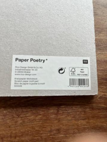 Krasblok Paper Poetry - Eenhoorn en meer beschikbaar voor biedingen