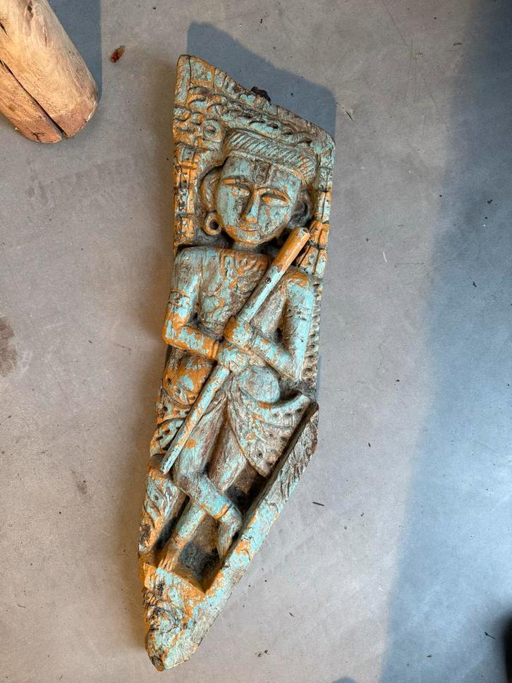 Antiek Houten Paneel met Figuur, Antiek en Kunst, Kunst | Beelden en Houtsnijwerken, Ophalen