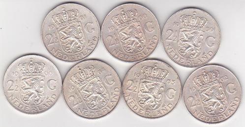 RIJKSDAALDERS SERIE 1959 -60 -61 -62 - 63 - 64 - 66 ZILVER, Postzegels en Munten, Munten | Nederland, 2½ gulden, Koningin Juliana