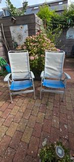 2 dezelfde Dukdalf kampeerstoelen met 8 standen., Tuin en Terras, Minder dan 80 cm, Rond, Ophalen of Verzenden, Zo goed als nieuw