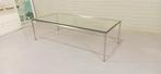 Vintage postmodern chroom en glas salontafel, Ophalen, Tweedehands, Tweedehands, Tweedehands