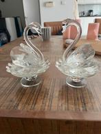 Twee Kristallen zwaantjes zwanen glas, Ophalen