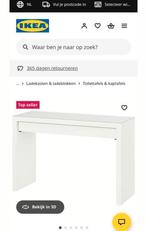 Malm Kaptafel met Glas - Lade Los, Huis en Inrichting, Tafels | Kaptafels, Ophalen, Gebruikt, 50 tot 100 cm, Minder dan 100 cm