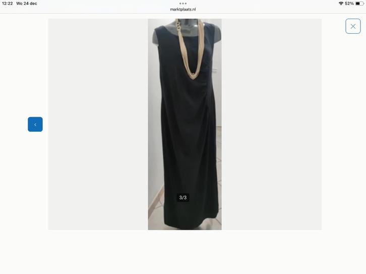 Jurk Maria Rinaldi met zijde it. 48, Kleding | Dames, Jurken, Zo goed als nieuw, Maat 46/48 (XL) of groter, Blauw, Onder de knie