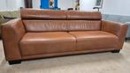 Cognac leren Montel 3 zits design bank direct beschikbaar!!, Huis en Inrichting, Banken | Bankstellen, Driepersoons, Ophalen of Verzenden