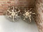 Brocante plafondlampen (2x), Ophalen, Zo goed als nieuw, Glas