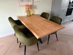 Massief houten eettafel met kruispoot 160x90, Ophalen, Gebruikt, Eikenhout, 50 tot 100 cm