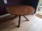 Ronde eettafel diameter 130 cm,  kleur donker eiken, Huis en Inrichting, Ophalen, Rond, Zo goed als nieuw, 100 tot 150 cm