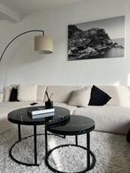 Salontafel Rond Zwart Marmer Print 70ø &50ø, Huis en Inrichting, Tafels | Salontafels, 50 tot 100 cm, Rond, Nieuw, Modern