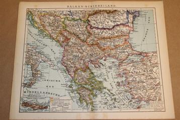Antieke kaart - Balkan landen [Bosnië, Macedonië etc] 1900 beschikbaar voor biedingen