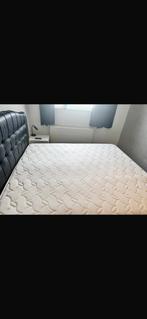 Boxspring met opbergruimte 180X200 zwart leer met topper, Ophalen, Zwart, Tweepersoons, Zo goed als nieuw