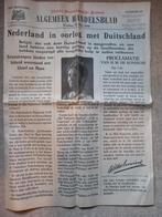 Algemeen handelsblad 10 mei 1940, Verzamelen, Militaria | Tweede Wereldoorlog, Ophalen, Overige soorten, Nederland