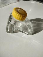 Vintage Inktpotje met gele draaidop, Ophalen of Verzenden