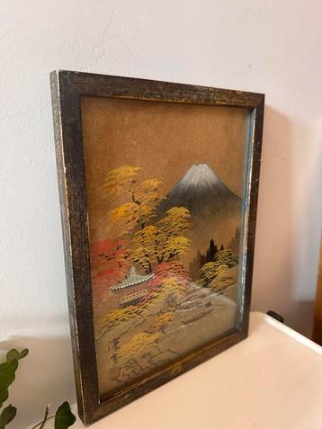 Japanse prent in vintage lijst beschikbaar voor biedingen