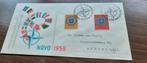 1e dagenvelop NL E37 Navo 1959, Postzegels en Munten, Postzegels | Eerstedagenveloppen, Nederland, Beschreven, Ophalen of Verzenden