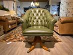 Engelse chesterfield bureaustoel Groen, Ophalen of Verzenden, Zo goed als nieuw, Groen