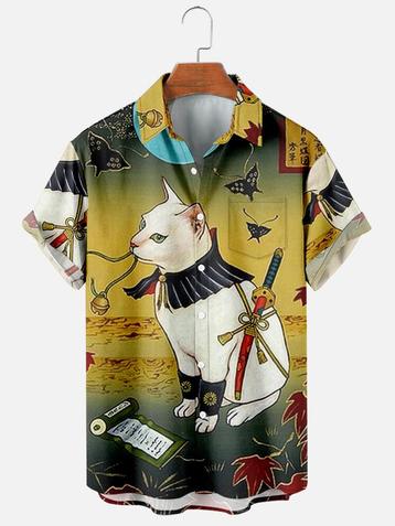 Chinese kat overhemd (heren mannen china azie shirt zomer) beschikbaar voor biedingen