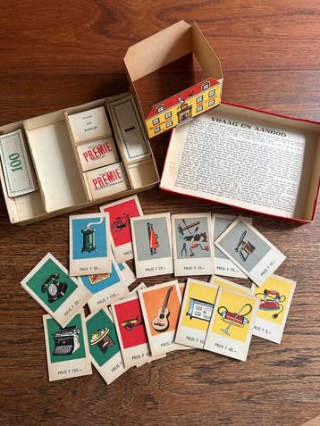Vintage mid-century gezelschapspel vraag en aanbod beschikbaar voor biedingen