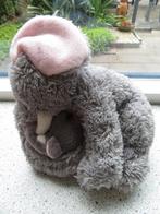 Olifant met jong merk Happy Horse Villa Joep grijs velours, Kinderen en Baby's, Speelgoed | Knuffels en Pluche, Ophalen of Verzenden