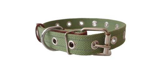 WAUDOG Canvas Halsband Groen M Nekomtrek 31-51 cm KOOPJE!!!, Dieren en Toebehoren, Hondenhalsbanden en Penningen, Nieuw, Handgemaakt