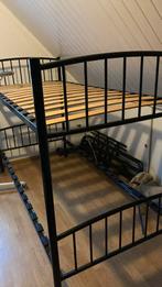 Metalen stapelbed zwart, Huis en Inrichting, Slaapkamer | Stapelbedden en Hoogslapers, Ophalen, Gebruikt, 90 cm, Tweepersoons