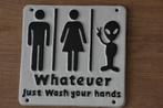 WANDBORD SPREUK ~ Whatever Just Wash your Hands, Ophalen of Verzenden, Nieuw
