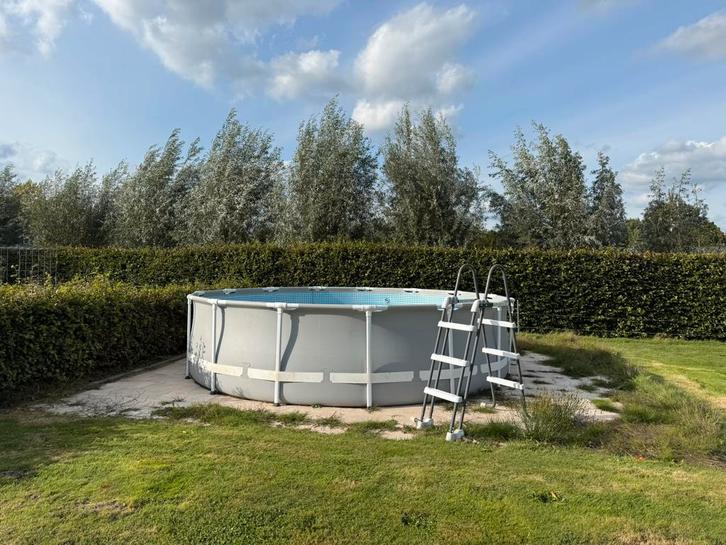 Intex Prism frame premium zwembad 457 x 105 cm., Tuin en Terras, Zwembaden, Gebruikt, Opzetzwembad, 80 tot 120 cm, 400 cm of meer