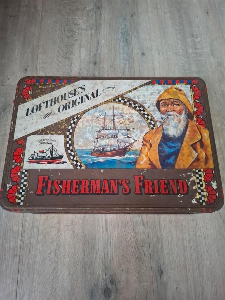 Vintage Fisherman's Friend Blikken Koektrommel, Verzamelen, Blikken, Ophalen of Verzenden