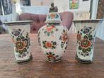 Delfts Polychroom Vaas Set - Handwerk Holland, Ophalen of Verzenden