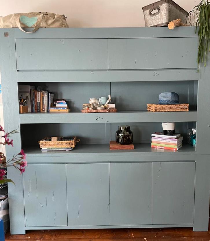 Buffetkast massief hout Goossens, Huis en Inrichting, Kasten | Buffetkasten, Zo goed als nieuw, 200 cm of meer, 150 tot 200 cm