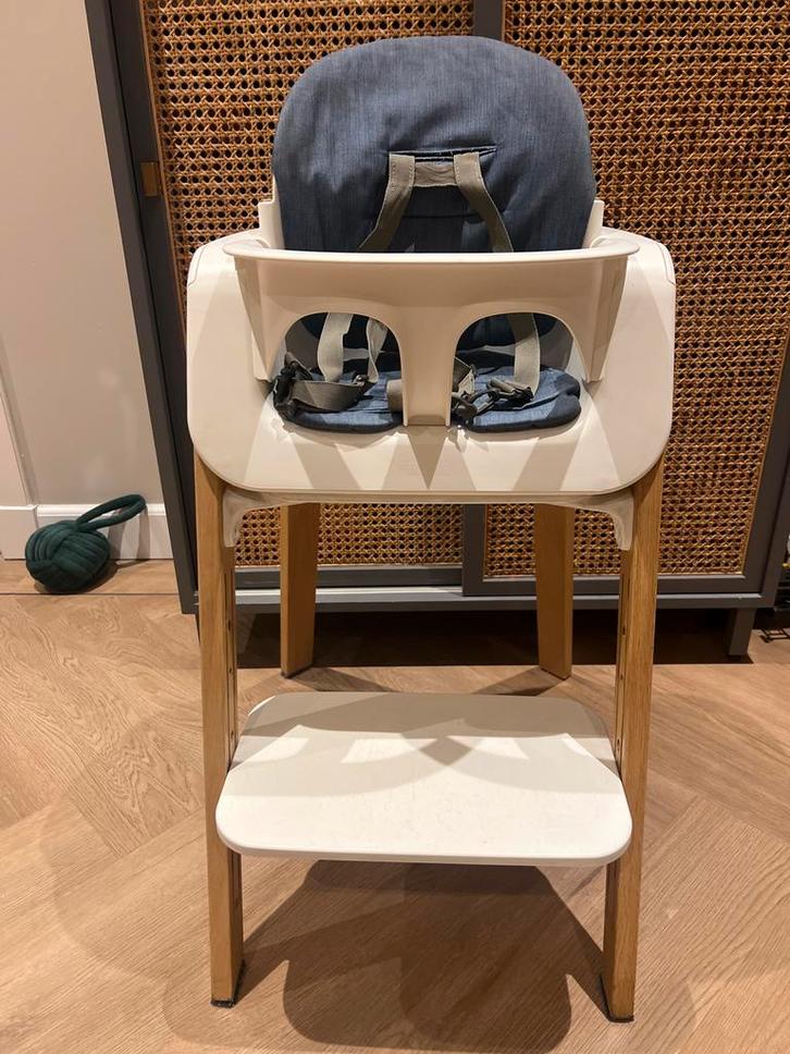 Stokke Steps Meegroeistoel - Complete Set - Blauw, Kinderen en Baby's, Kinderstoelen, Zo goed als nieuw, Meegroeistoel, Aanschuifbaar