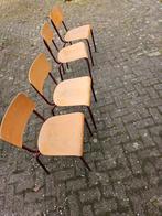 schoolstoelen 4 stuks, Huis en Inrichting, Ophalen, Zo goed als nieuw, Bruin