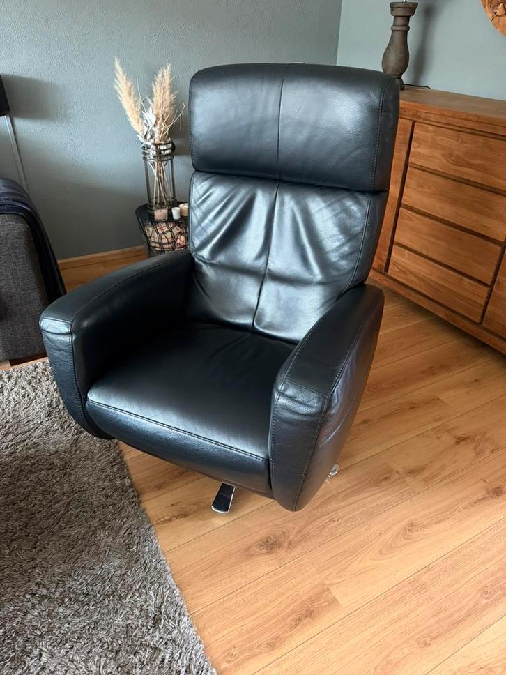Leren relaxfauteuil, Huis en Inrichting, Fauteuils, Gebruikt, Leer, 50 tot 75 cm, 75 tot 100 cm, Ophalen