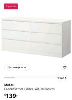 Malm ladekast, Ophalen, 50 tot 100 cm, Zo goed als nieuw, 3 of 4 laden